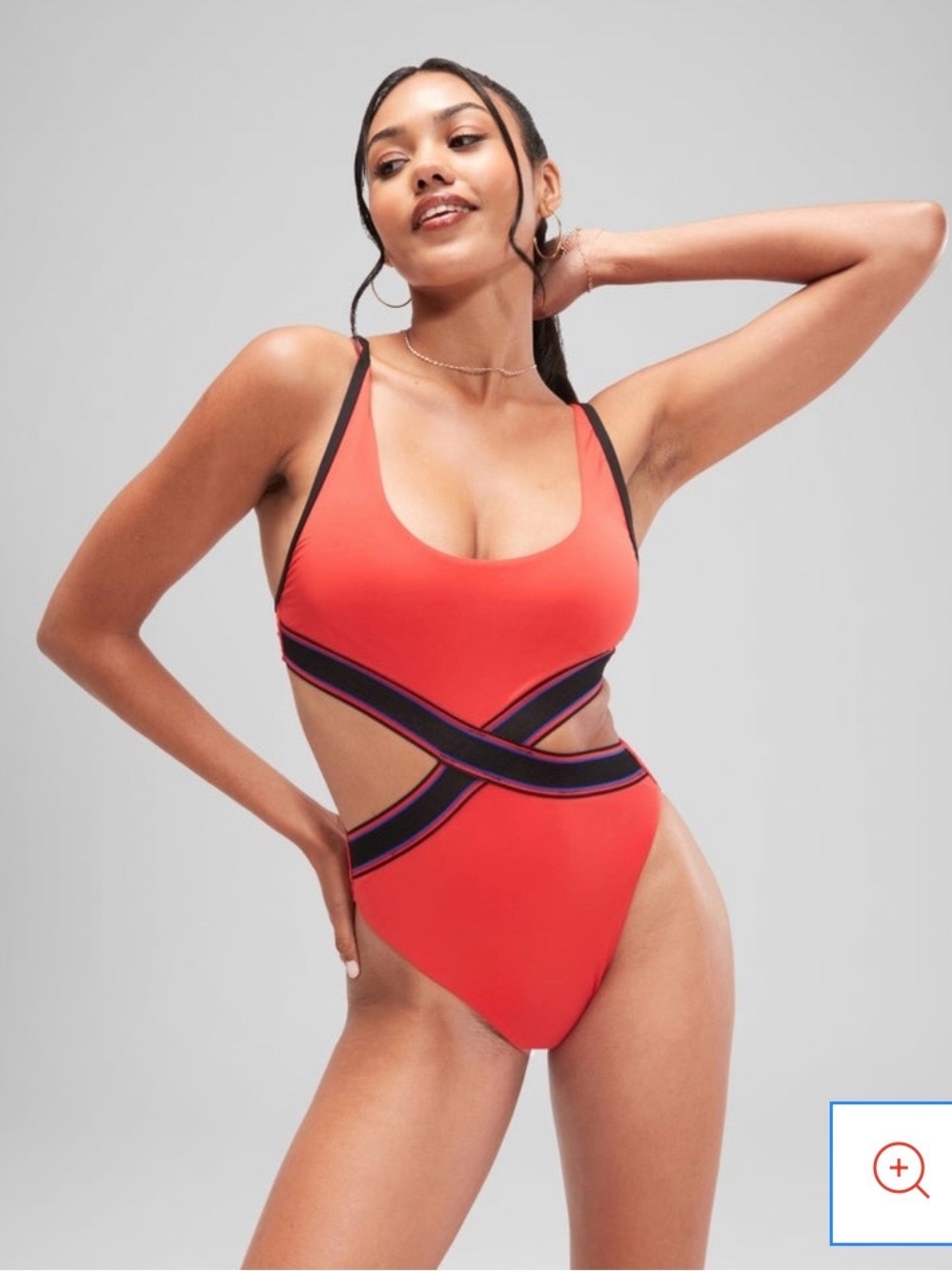 Speedo FLU3NTE Convertible Cut Out Swimsuit Red Size Small
